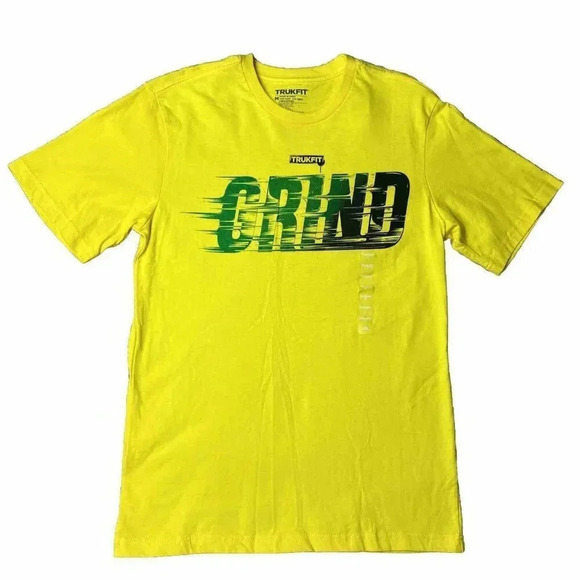 TRUKFIT Men’s Grind Graphic Cyber Yellow T-Shirt Size M - Picture 1 of 16